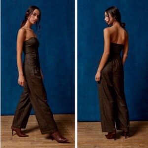 BDG Dark Brown Strapless Jumpsuit